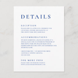 Marseille Blauw & Wit Modern Minimalistisch Elegan Informatiekaartje