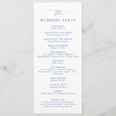 Marseille Blauw & Witte Elegeante Minimalistische  Programmakaart (Achterkant)