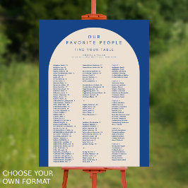 Marseille Bleu 150 Gasten Trouwstoelkaart Poster