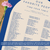 Marseille Bleu 150 Gasten Trouwstoelkaart Poster