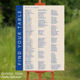 Marseille Bleu 210 Gasten Trouwstoelkaart Poster