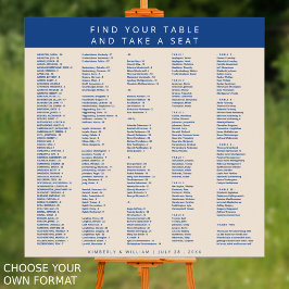 Marseille Bleu 300 Gasten Trouwstoelkaart Poster