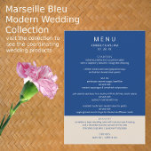 Marseille Bleu Bruiloft Moderne repetitie diner Menu