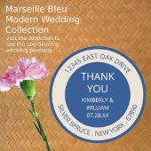 Marseille bleu chique bruiloft gunst of voor envel ronde sticker