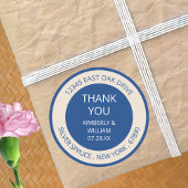 Marseille bleu chique bruiloft gunst of voor envel ronde sticker