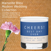 Marseille Bleu Dubbelzijdig bruiloft party gunsten Whisky Glas