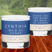 Marseille Bleu Dubbelzijdig bruiloft party gunsten Whisky Glas