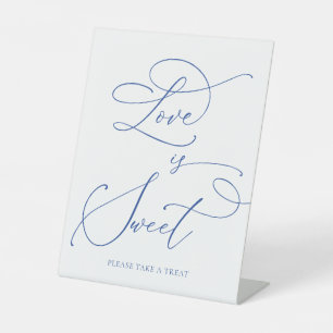 Marseille Bleu Love is Sweet Dessert Bar Reclamebord Met Voetstuk