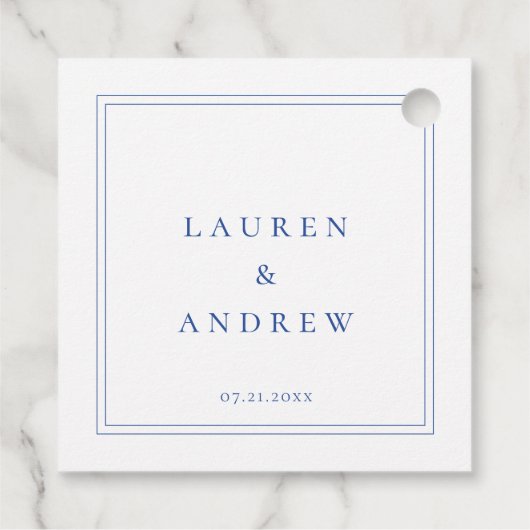 Marseille Bleu Minimalist Modern Classic Bedankjes Labels (Achterkant)