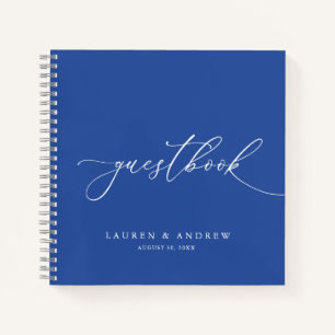 Marseille Bleu Minimalistisch bruiloft gastenboek Notitieboek