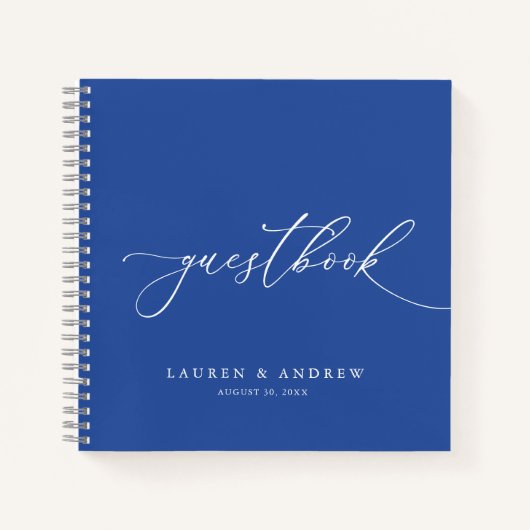 Marseille Bleu Minimalistisch bruiloft gastenboek Notitieboek (Voorkant)