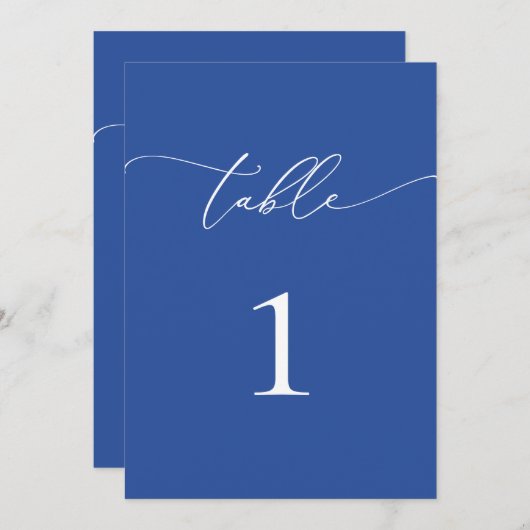 Marseille Bleu Minimalistisch Elegant Tafelnummer (Voorkant / Achterkant)