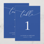 Marseille Bleu Minimalistisch Trouwtafelnummer (Voorkant / Achterkant)