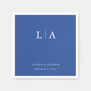 Marseille Bleu Monogram Eenvoudige Minimalistische Servet