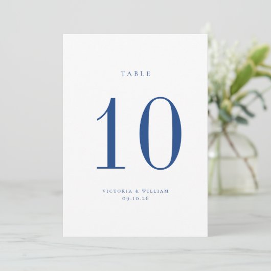 Marseille Bleu Trouwtafel nummer Kaart (Staand voorkant)