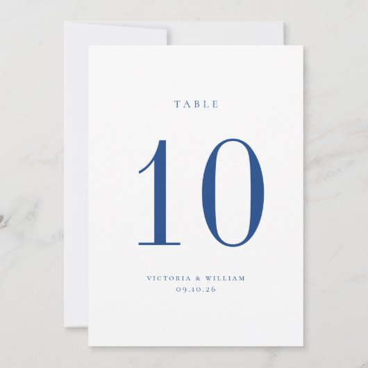 Marseille Bleu Trouwtafel nummer Kaart (Achterkant)
