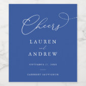 Marseille Bleu Wedding Wine Label Wijn Etiket (Enkel label)