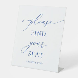 Marseille Bleu & White Minimalist Vind uw stoel 1 Reclamebord Met Voetstuk