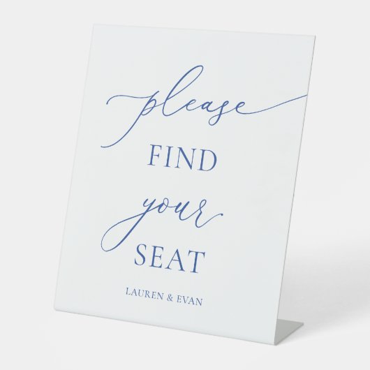 Marseille Bleu & White Minimalist Vind uw stoel 1 Reclamebord Met Voetstuk (Voorkant)