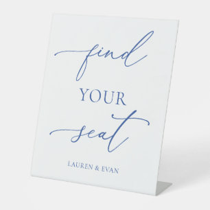 Marseille Bleu & White Minimalist Vind uw stoel Reclamebord Met Voetstuk