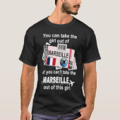 Marseille Boarding Pass Marseille Girl Marseille T-shirt (Voorkant)