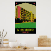 Marseille Cite Radieuse illustratie Frankrijk Poster (Keuken)
