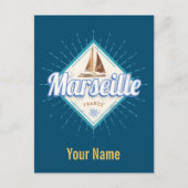 Marseille City France retro zeilschip  Briefkaart (Voorkant)