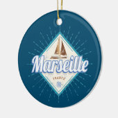 Marseille City France retro zeilschip  Keramisch Ornament (Links)