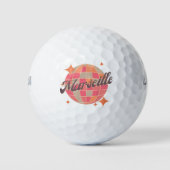 Marseille City Frankrijk Retro golfresort Golfballen (Voorkant)