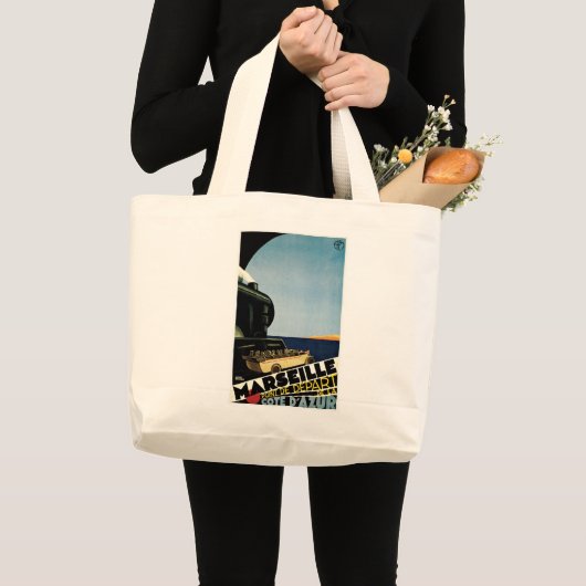 Marseille ~ Cote D'Azur Grote Tote Bag (Voorkant (product))