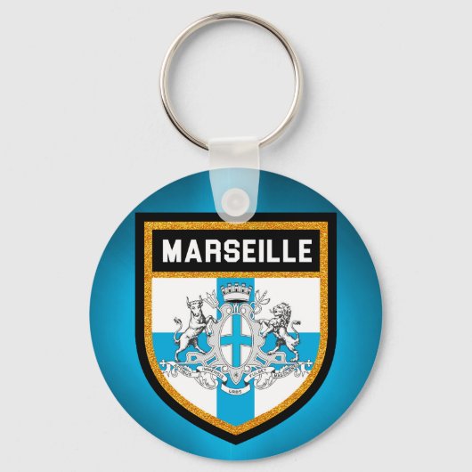 Marseille Flag Sleutelhanger (Voorkant)