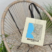 Marseille, France City Map Tote Bag