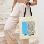 Marseille, France City Map Tote Bag
