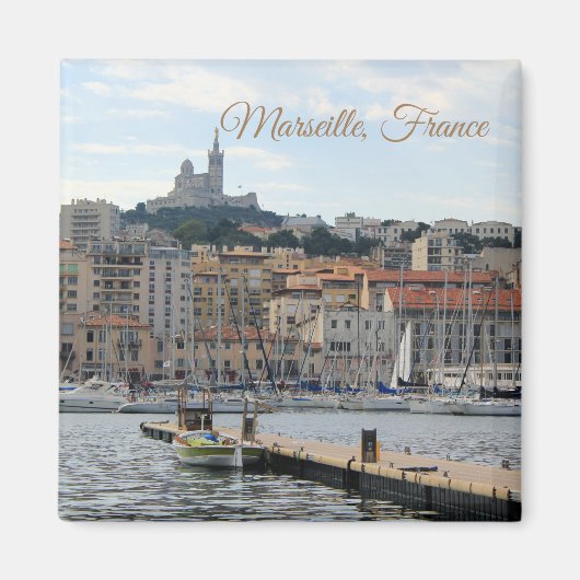 Marseille France Harbour Travel Magnet (Voorkant)