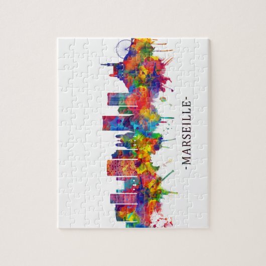 Marseille France Skyline Legpuzzel (Verticaal)
