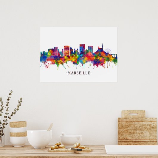 Marseille France Skyline Poster (Keuken)