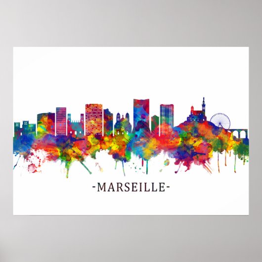 Marseille France Skyline Poster (Voorkant)