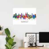 Marseille France Skyline Poster (Thuiskantoor)