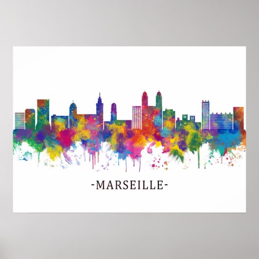 Marseille France Skyline Poster (Voorkant)