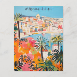 Marseille France Travel City Painting Aesthetic Briefkaart