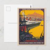 Marseille France Vintage Poster 1922 Briefkaart (Voorkant / Achterkant)