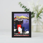 Marseille, France Vintage Travel Briefkaart (Staand voorkant)
