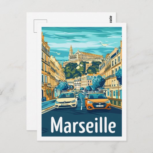 Marseille Frankrijk Beroemde Reisplaats Briefkaart (Voorkant / Achterkant)