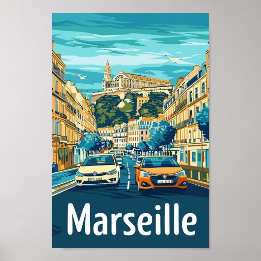 Marseille Frankrijk Beroemde Reisplaats Poster (Voorkant)