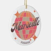 Marseille Frankrijk City mode roze discobal Keramisch Ornament (Rechts)
