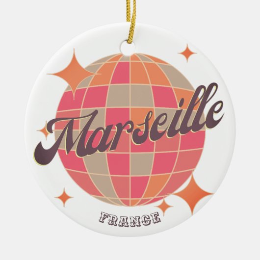 Marseille Frankrijk City mode roze discobal Keramisch Ornament (Voorkant)