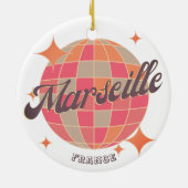 Marseille Frankrijk City mode roze discobal Keramisch Ornament (Achterkant)
