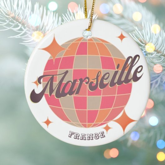 Marseille Frankrijk City mode roze discobal Keramisch Ornament