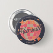 Marseille Frankrijk City mode roze discobal Ronde Button 5,7 Cm (Voorkant /achterkant)