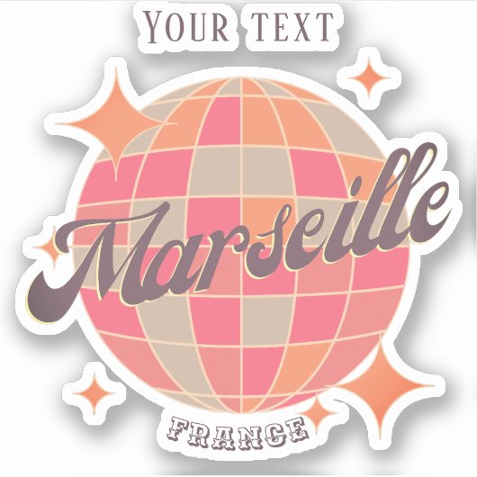 Marseille Frankrijk City mode roze discobal Sticker (Voorkant)